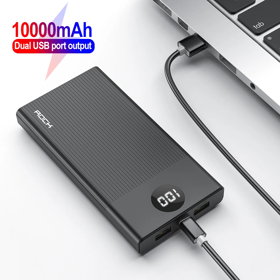 Внешний аккумулятор 10000 мАч, 2 USB, портативное быстрое зарядное устройство, светодиодный дисплей, внешний аккумулятор Xiaomi для iphone, планшетов, ... Внешний аккумулятор 10000 мАч, 2 USB, портативное быстрое зарядное устройство, светодиодный дисплей, внешний аккумулятор Xiaomi для iphone, планшетов, ...