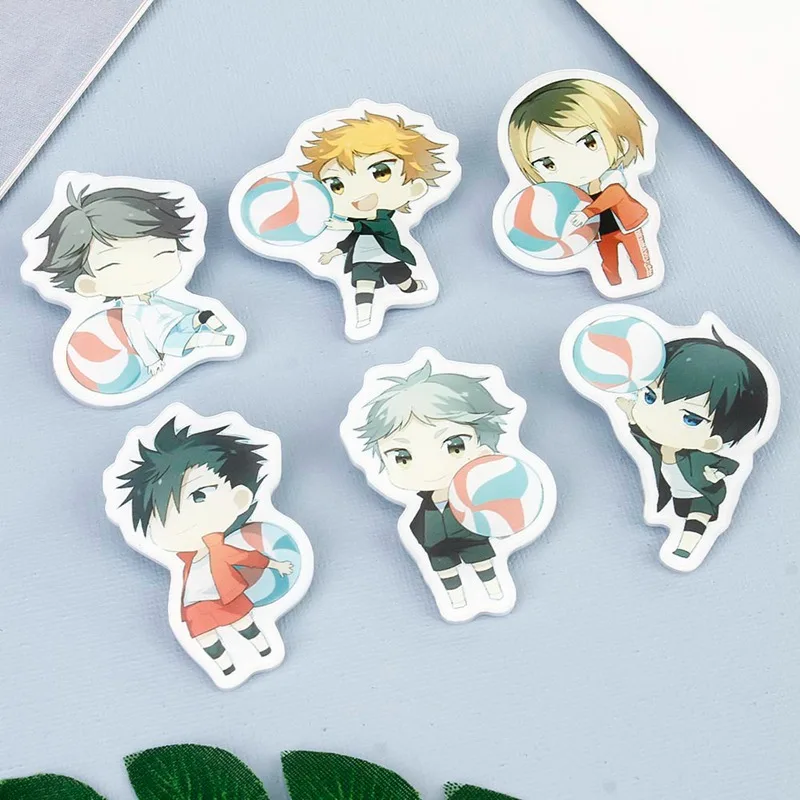 Манга Haikyuu! Значки для косплея аниме рисунок принт Хината Shoyo брошь на застежке 58