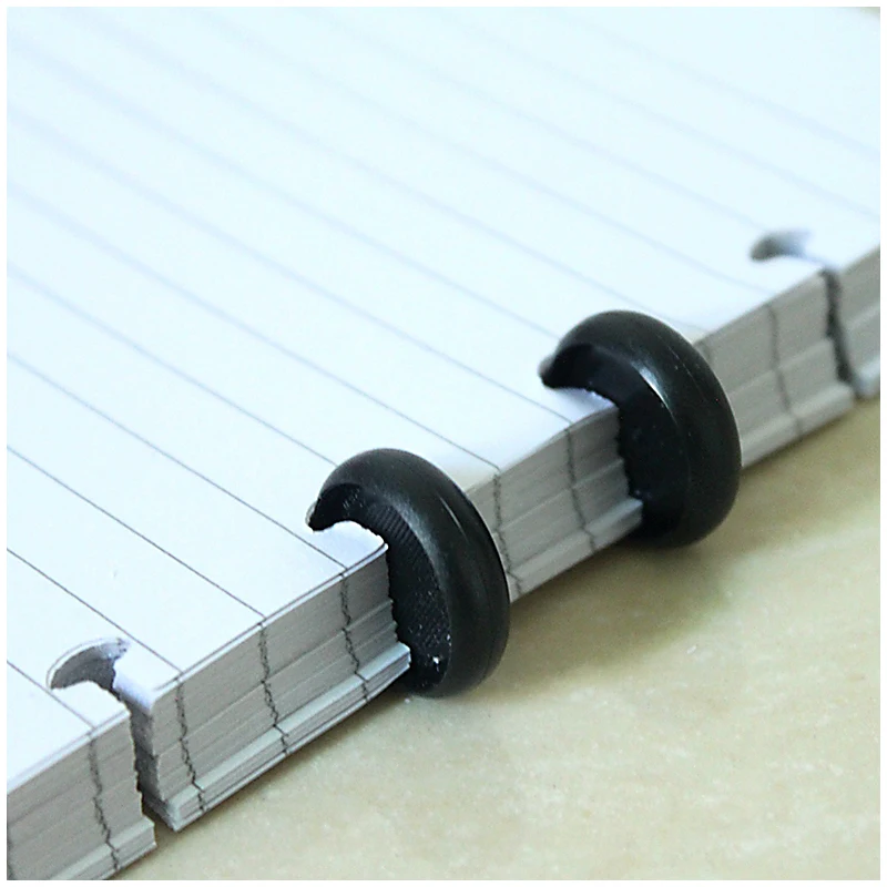 

10Pcs Black Round Rings Plastic Mushroom Hole Loose Leaf Ring Book Binding Disc Buckle Hoop DIY Binder Notebook Office Rings