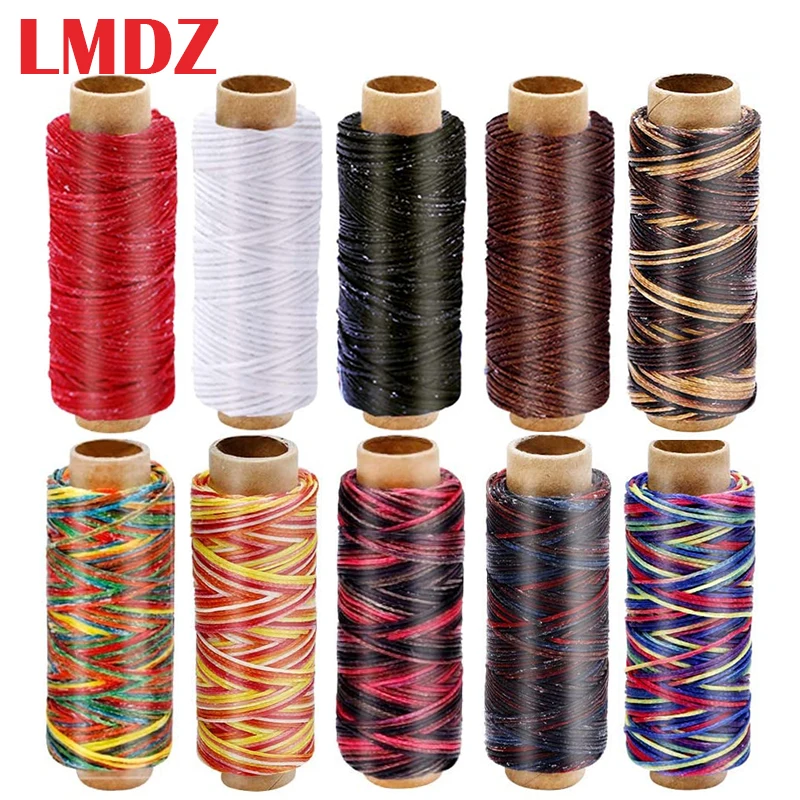 LMDZ Leather Thread Waxed Thread Cord Hand Stitching Thread Flat Waxed