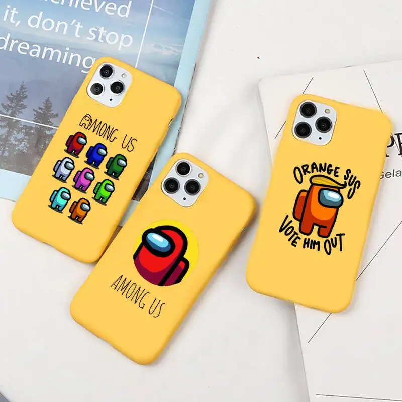 Горячая игра среди Usfunda coque крышка телефона чехол конфетного цвета для iPhone 6 7 8 11 12 s
