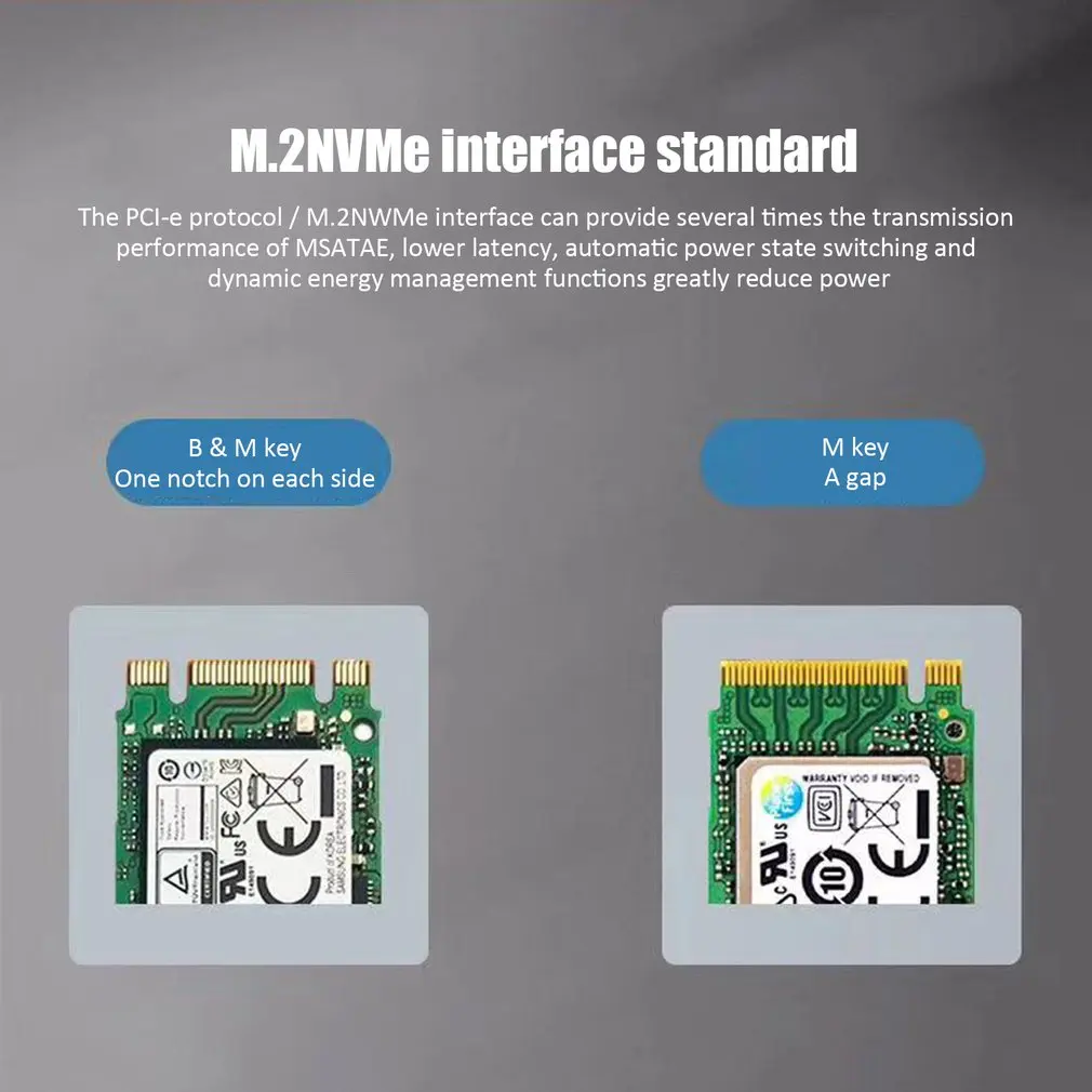  M.2 NVME SSD Gehäuse Adapter USB 3.1 Gen 2 zu NVME PCI-e m-Schlüssel Solid State Drive Externes Geh