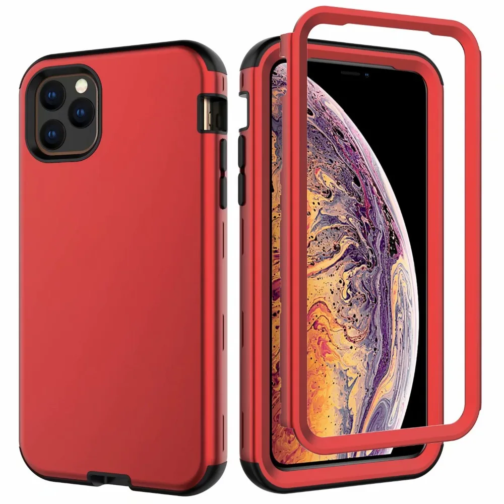 360 Полный Гибридный бронированный чехол для телефона iPhone 11 11 Pro MAX чехол PC силиконовый бампер для iPhone XR XS MAX противоударный чехол