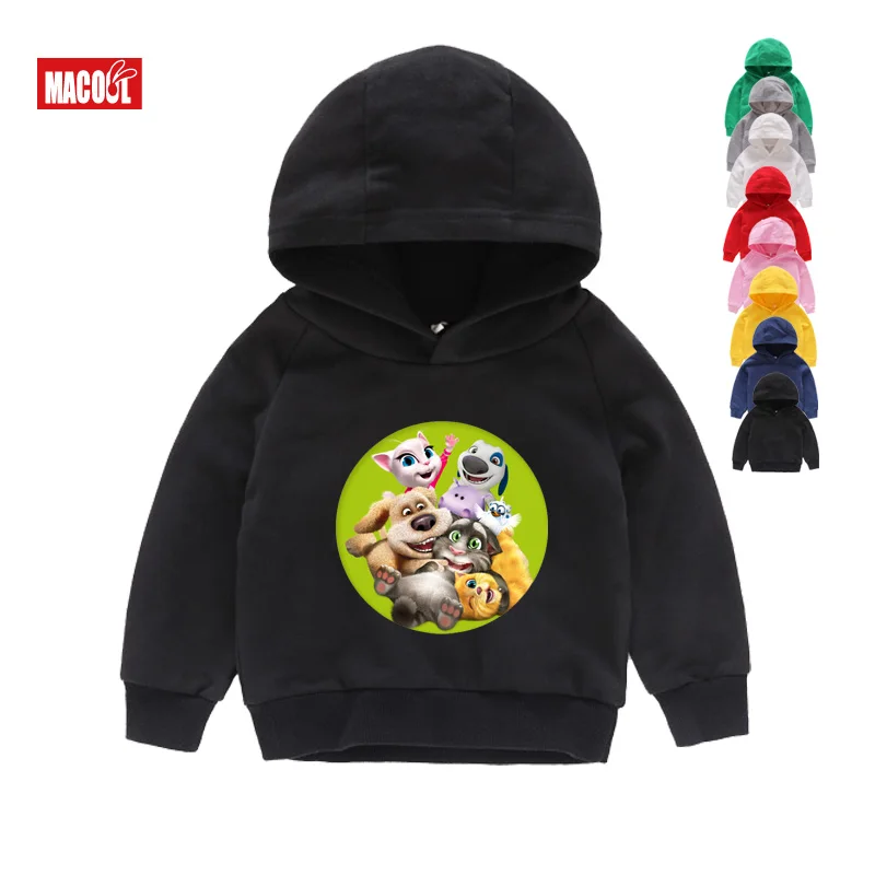 Kids Hoodies Детские Белые толстовки с капюшоном; толстовки для мальчиков с изображением кота Тома и его друзей - Цвет: Kids Hoodies