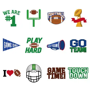 

Tinksky 72Pcs Super Bowl Art Tattoos Football Sports Face Body Stickers Party Decorations