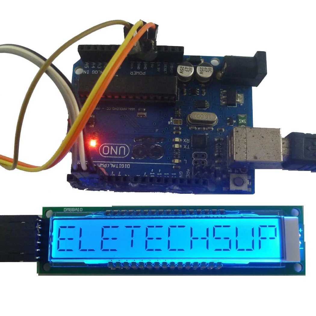 10 бит 16 Seg SPI светодиодный дисплей Серийный ЖК UNO MEGA2560 с Arduino пример