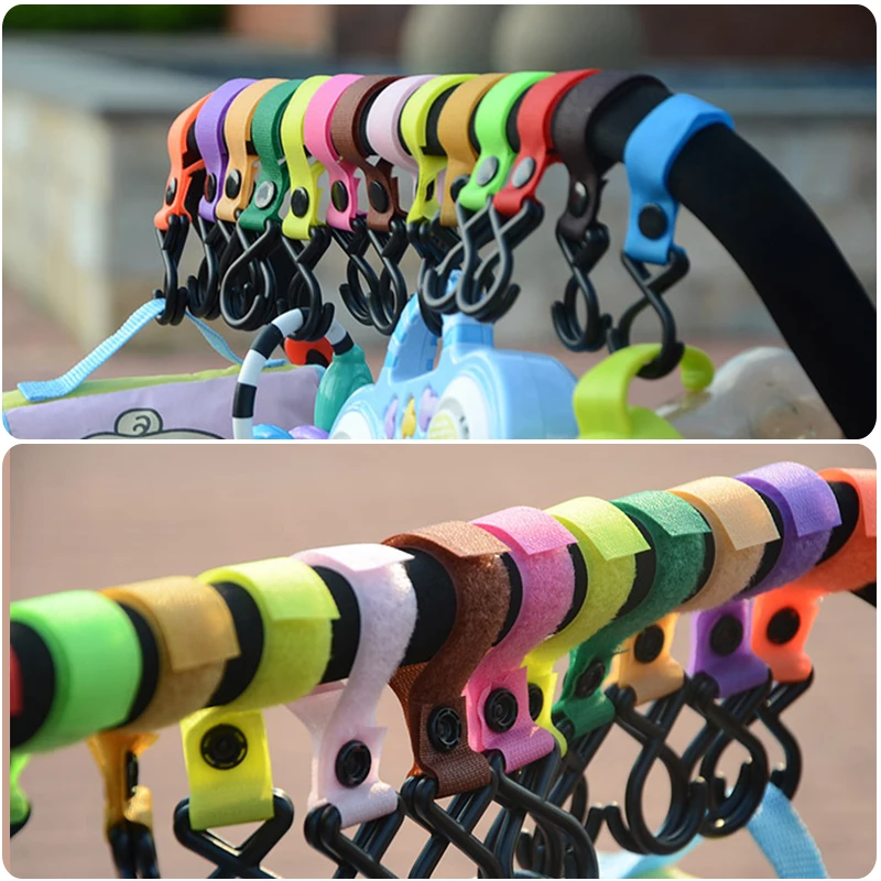 Stroller Hook 2pcs Sturdy Stroller Accessory Hooks Wheelchair Stroller Pram Bag Hook Baby Strollers Shopping Bag Clip Accessories