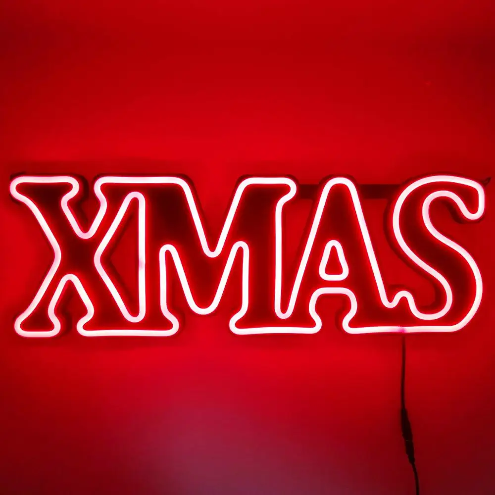 Деко 10x5 дюймов красный светодиодный неоновый открытый знак XMAS ультра яркий свет