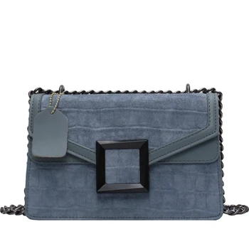 

Scrub Leather Stone Pattern Crossbody Bags for Women New Chain Square Buckle Female Shoulder Messenger Bag Ladies' Small Handbag