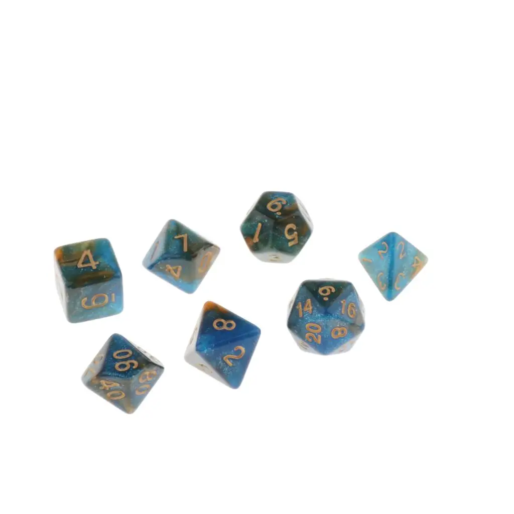  7 Die Polyhedral Dice Dungeons & Dragon D4-D20 D12 Dices Board Game Accessories DND Role Playing Game Dice Set