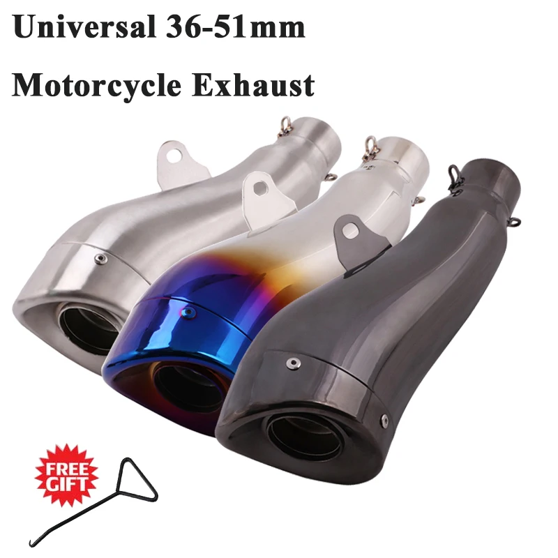 

Universal 51mm Motorcycle GP Exhaust Pipe Escape Modified Motorbike Muffler DB Killer For Ninja250 CBR500X R3 MT-03 pitbike Z900