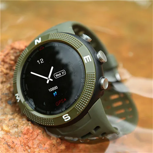 Green F18 gps Смарт-часы IP68 Водонепроницаемые уличные спортивные часы фитнес-трекер для измерения сердечного ритма с Bluetooth 4,2 компасом для Android IOS - Цвет: Green