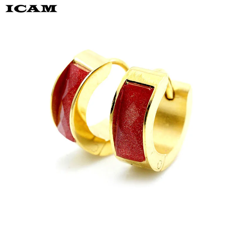 ICAM новые классические детские серьги-кольца с золотым покрытием цвета