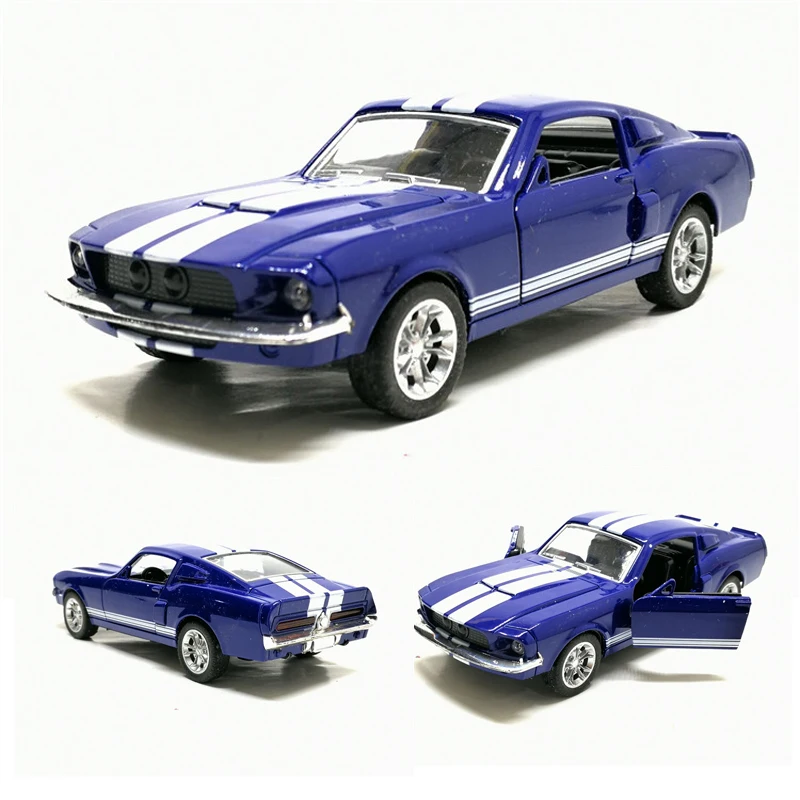 1:36 Ford Mustang GT 1967 GT500 Игрушечная модель автомобиля из сплава, дисплей, детская игрушка в подарок