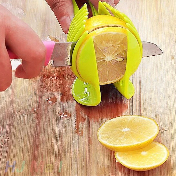 Фруктовый овощерезка круглый томатный держатель для лимона резак инструмент Кухня зеленый