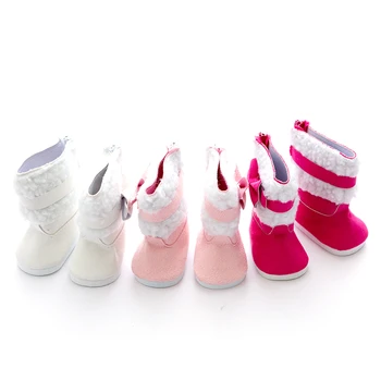 

Hot Sale Born New Baby Fit 17 inch 43cm Doll Shoes Red Grey White Plush Boots and Shoes For Baby Birthday Gift