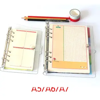 

Ring Binder Cover Universal Partical PVC Transparent Writing Book Notebook Notepad Cover Stationery Case Loose Leaf Cover