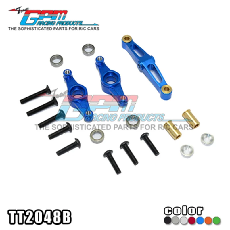 GPM ALLOY STEERING ASSEMBLY WITH BEARING - 1SET FOR TAMIYA TT02/TT02B/TT02T RC Upgrade