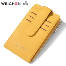 WEICHEN RFID держатель для карт, Женский кошелек, кошельки, Женский кошелек для кредитных карт, женская сумка для карт, кошелек для монет на молнии, высокое качество
