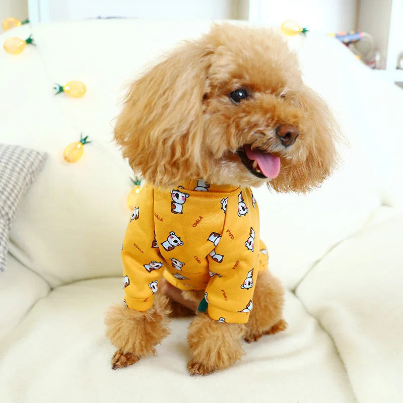 PETCIRCLE одежда для любимца Мишка Померанская маленькая собака с круглым вырезом рубашка плюс бархат осень и зима теплая Милая повседневная одежда коала