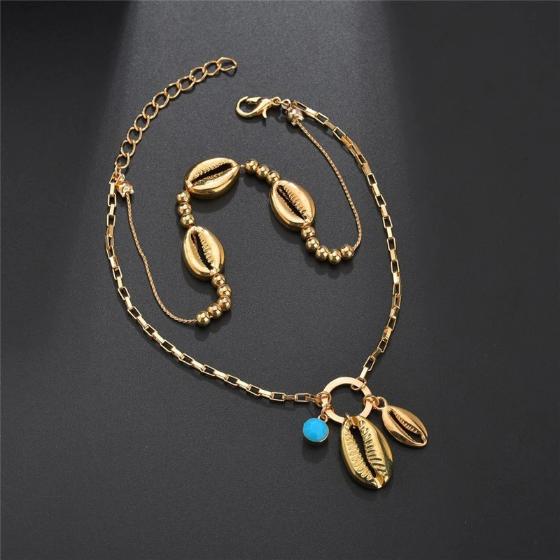 Boho, металлический корпус, ножные браслеты для женщин, винтажные аксессуары, ювелирные изделия для ног, пляжный золотой браслет-цепочка на лодыжку, на ногу, Boheian Halhal