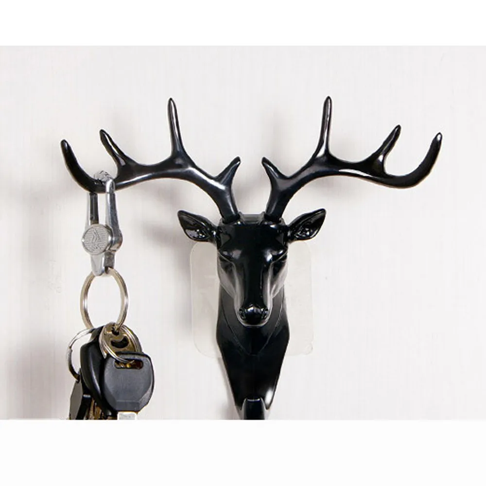 

Self Adhesive Wall Door Hook Hanger Deer Head Hanging Bag Keys Clothes Holder Rack Home Room Decoration Tool 1.23