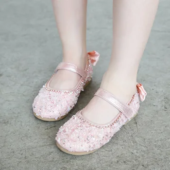 

1 Pair Children Girls Sequin Princess Shoes Anti-slip Breathable Fashion for Party M09