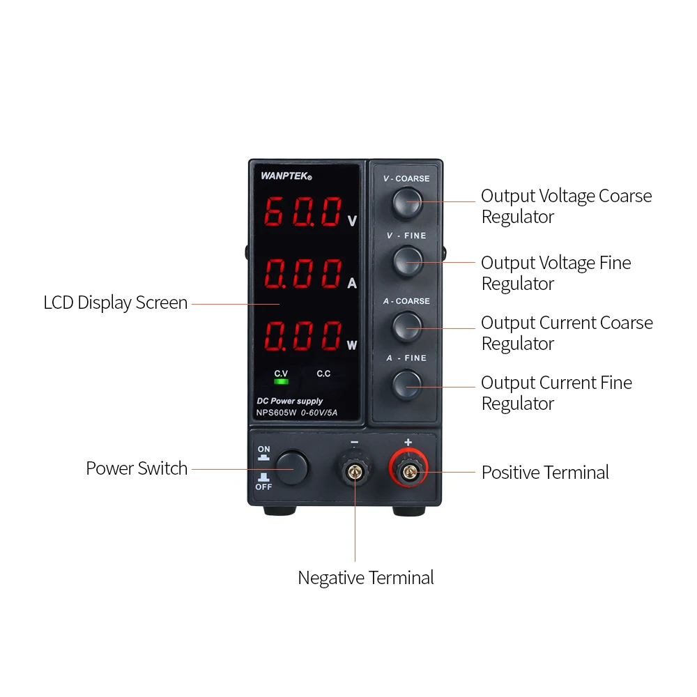NPS605W/NPS1203W Переключение DC Мощность 0 60V 5A 115V/230V 50/60Hz Напряжение & регулируемый ток