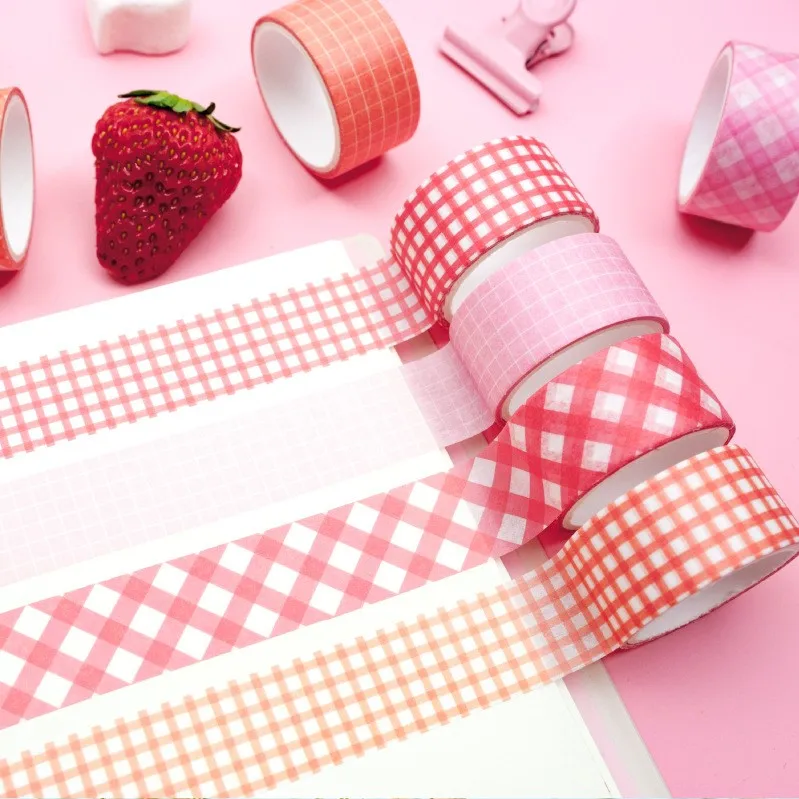 

2cm X 3m Basis Grid Colored Washi Tape Diy Decoration Scrapbooking Planner Masking Tape Adhesive Tape Label Sticker