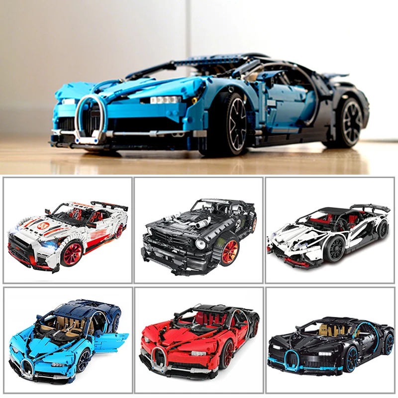 20001 20086 совместимый Technic Volture 42083 42056 Ford Mustang Bugatti Chiron Ford строительные блоки кирпичи игрушка в подарок