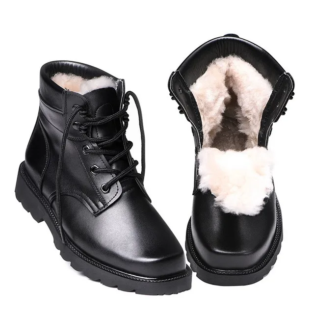 Black wool boots