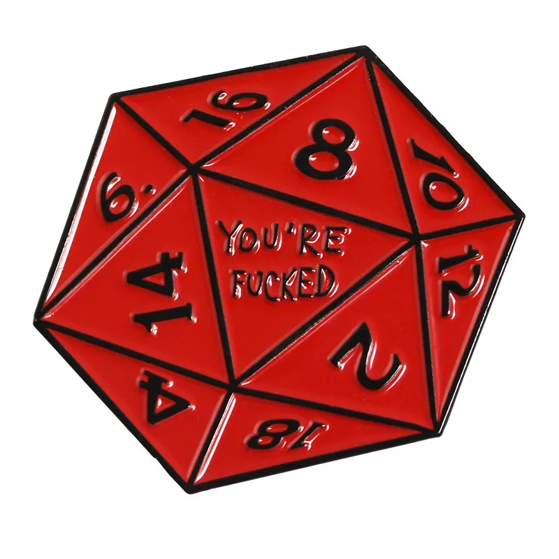 Подземелья и Драконы эмали штырь D20 DnD 20 двусторонняя игра в кости брошки и шпильки значки ролевые игры игра в кости игра для любителей значок на лацкан - Окраска металла: Style8