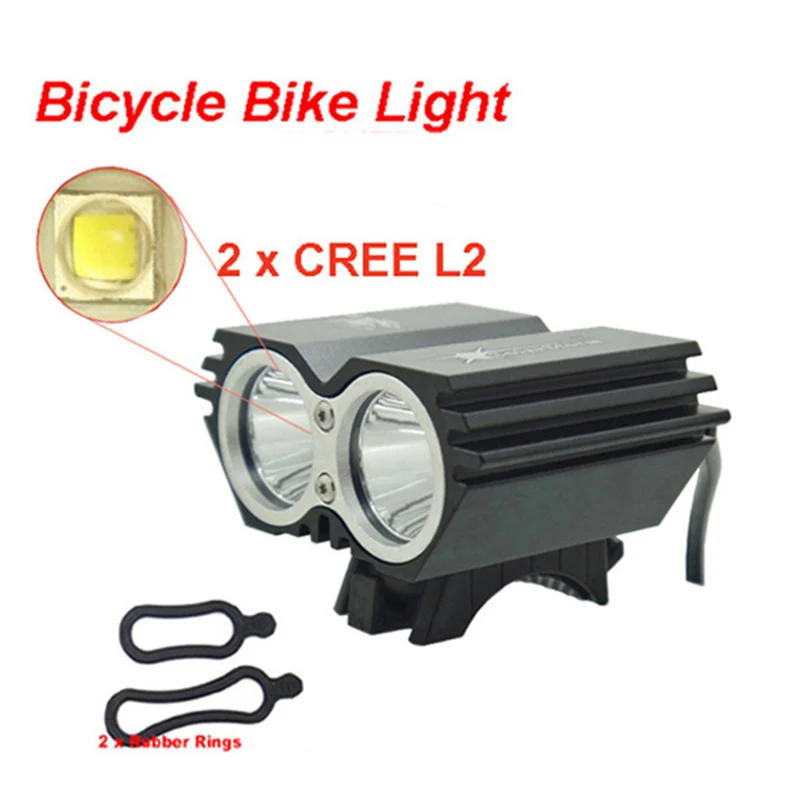  Bike Light X2 L2 5000 Lumen SolarStorm Bicycle lamp 2x XML L2 LED BicycleLight Bike headLamp+O ring