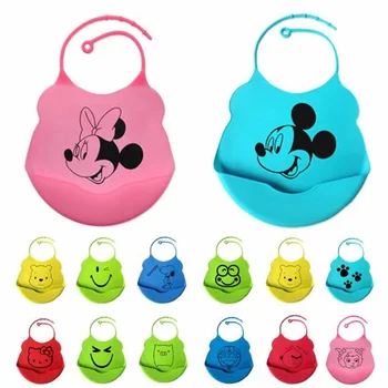 

1 Pcs silicone Baby Kids Bibs Catcher Waterproof Cartoon Boys Girls Infant Bandana Bebes Bavoir durable Feeding Newborn