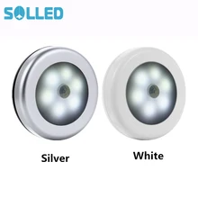 6 светодиодный PIR датчик движения тела активированный настенный светильник Ночной светильник Индукционная лампа шкаф коридор шкаф светодиодный светильник с датчиком батареи