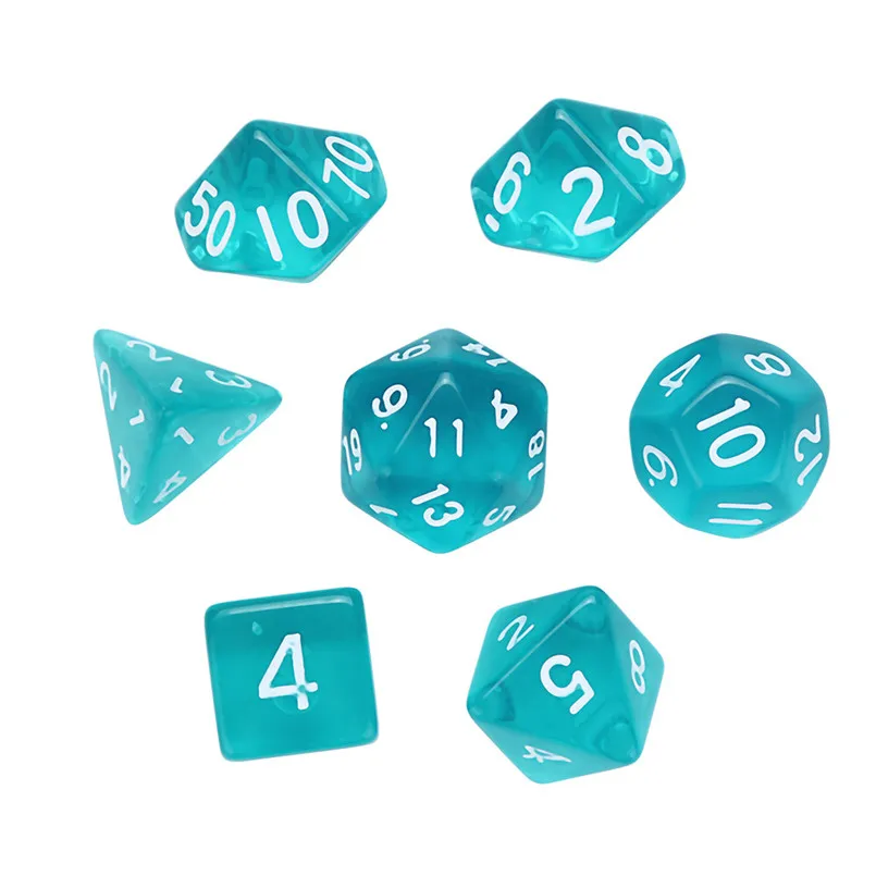 7Pcs game dnd dice sets polyhedron D20 acrylic dice entertainment happy freaky dice dados poliedricos dados de rpg 30A20 (2)