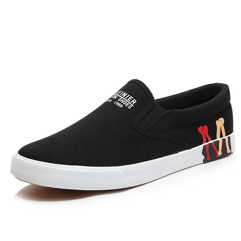 Men Casual Shoes Canvas Slip-On All Black Low Style Breathable Light Fashion Shoes for Men Footwear Zapatos De Hombre 3