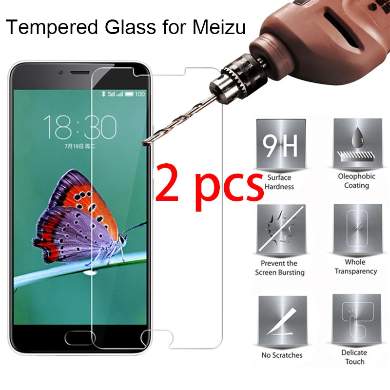 2 шт жесткое прозрачное стекло защитное стекло для телефона для Meizu M6 M5 M3 M2 Note 9H HD защита экрана телефона для Meizu M6S M5S M3S