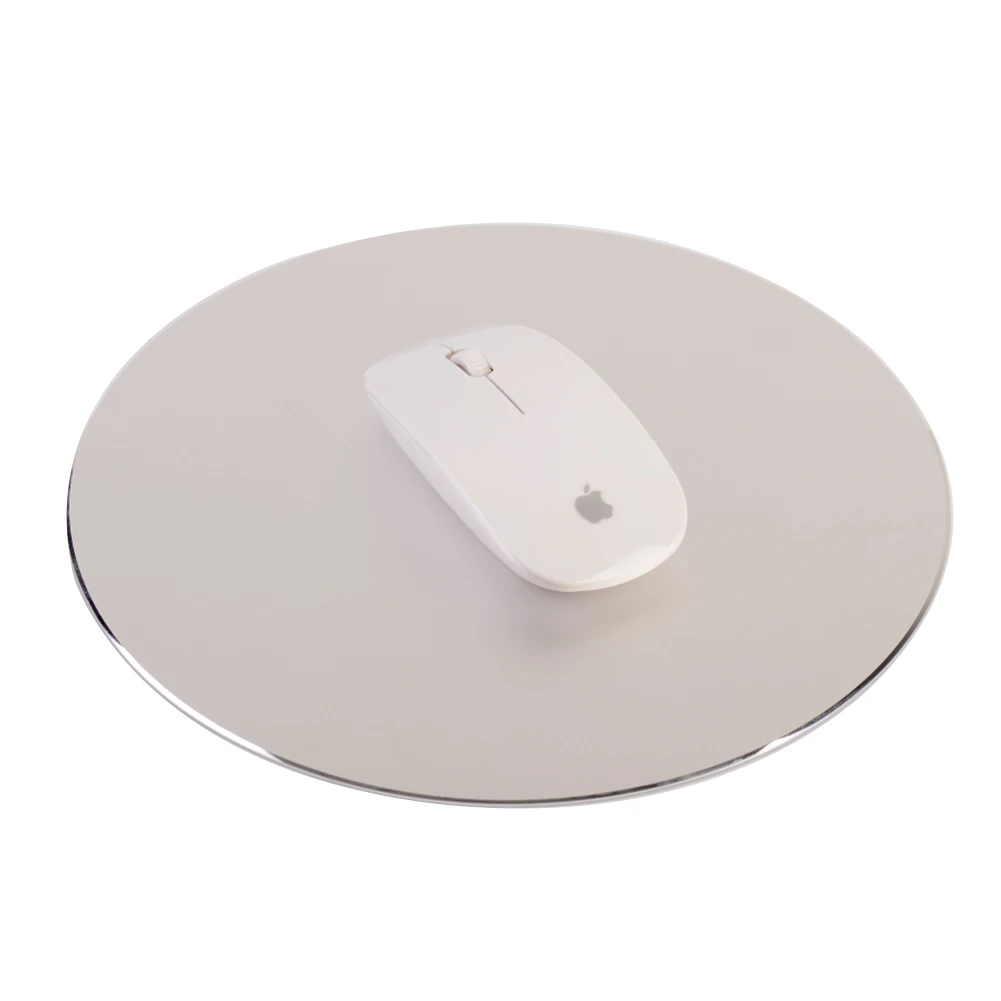 

Aluminum Alloy Round Mouse Pad 220*220*2mm Slim Hard Desk Mat Rubber Anti-Slip Bottom 3 Colors Mousepad Computer Accessory