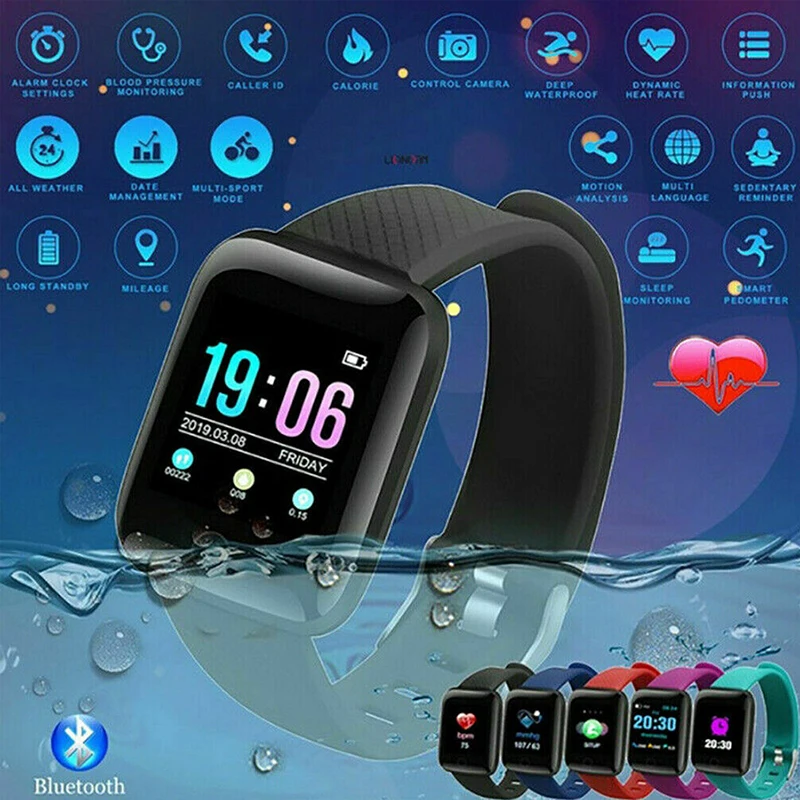 

116 PLUS Smart Bracelet Blood Pressure Measurement Waterproof Fitness Tracker Heart Rate Monitor Pedometer Smart Band Women Men