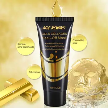 

Gold Collagen Peel-Off Face Mask Bamboo charcoal Blackhead Remover Whitening Firming Skin Moisturizing Face Mask Skin Care 120g