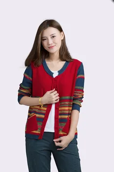 

Cotton casual cardigan women's new spring plus size sweater long sleeve women