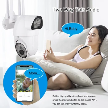 

1080P HD 2MP Outdoor Outside Wifi Camera Waterproof Two Audio Wireless IP Camera Home Surveillance Secure Night Vision Camera