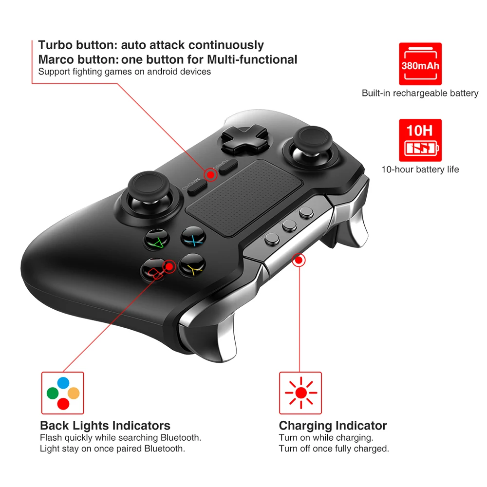 Управление Bluetooth Джойстик для iPhone Android Smart tv Box PC телефон геймпад управление Лер