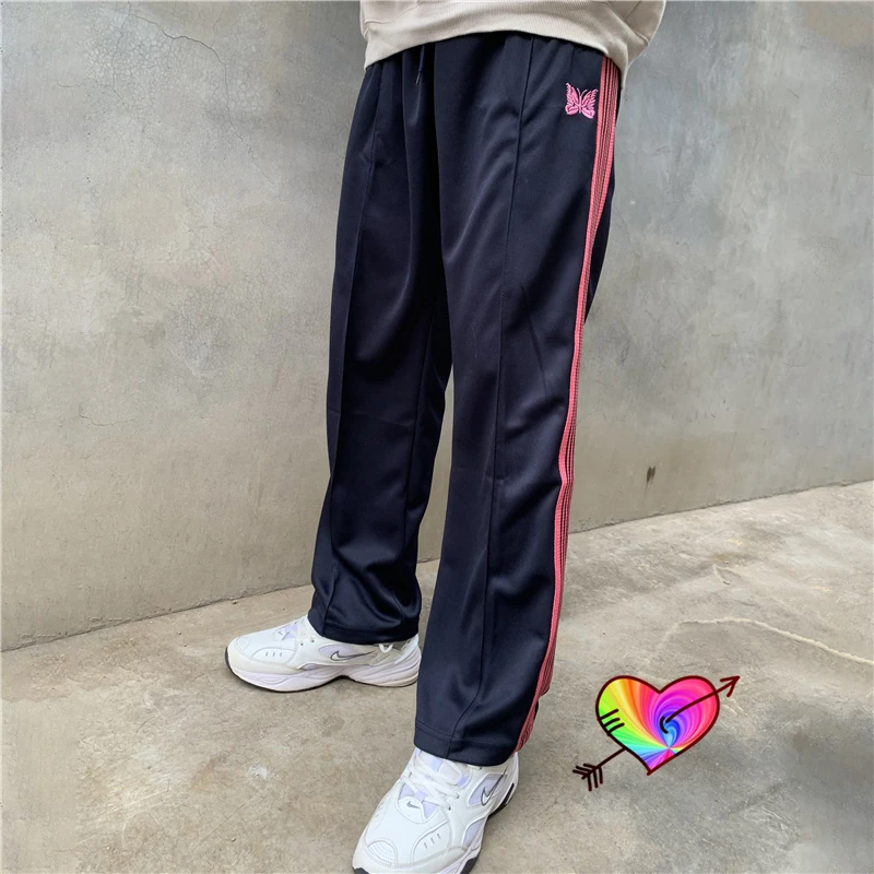 Butterfly Embroidery Logo Needles Pants Men Women High Quality