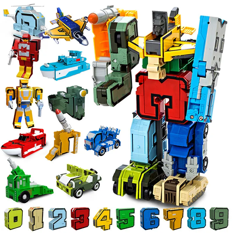 

2801 with Numbers Transformation Combat Team Jingang Fit Robot Children'S Educational Toy Assembled Military Model Storage Box