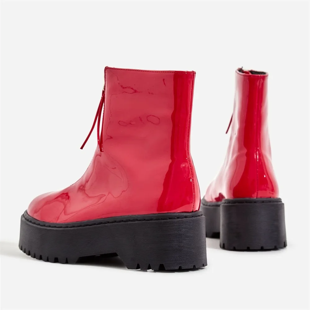 OIAH/ботинки; сезон осень-зима; женские полусапожки на молнии на среднем каблуке в повседневном стиле; женские ботильоны; Цвет черный, красный; botas feminina