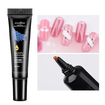 

PinPai 8ml Nail Stamping Gel Polish Black White Stamp Print Oil UV Gel Lacquer Soak Off Varnish for Nail Art Stamping Gellak
