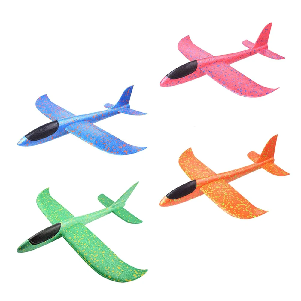 Toyvian 3 aviones deslizantes 14.5 avión de espuma de lanzamiento con 3 paracaidistas de espuma ligera modelo de avión de juguete para niños 