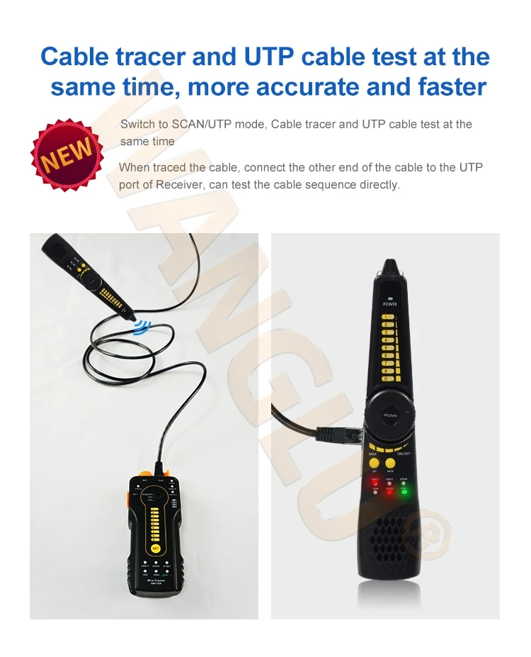 Factory Price Telephone Line CCTV Accessory Cat 6 LAN Cable Tracker Wire Continuity Tester CT-66